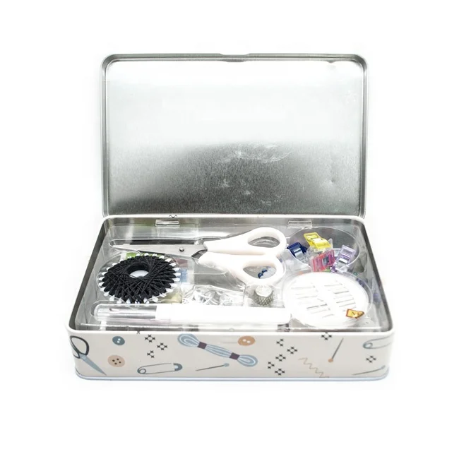customized 101pcs Wholesale Top Quality sewing craft Merceria set kurzwaren sewing kit metal box