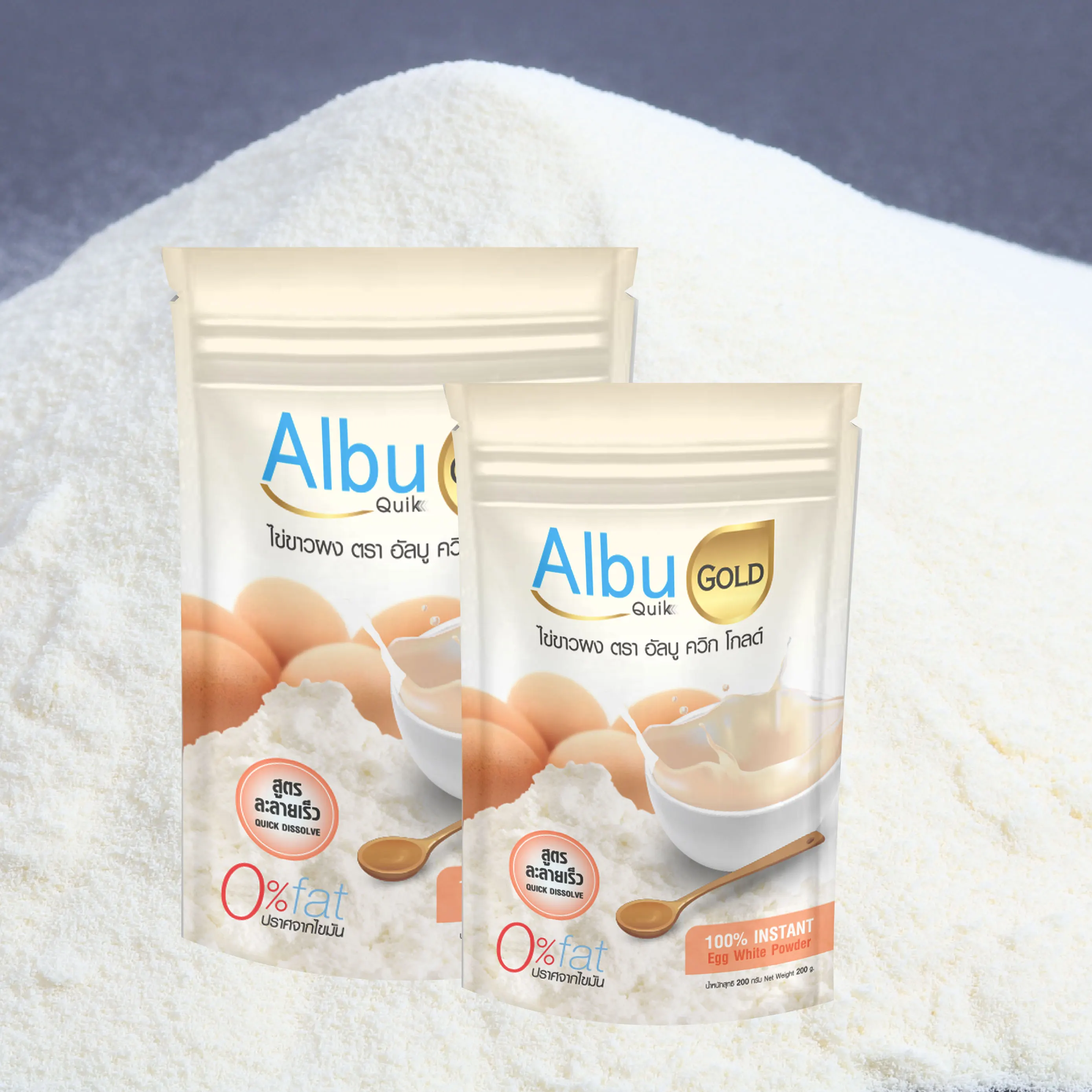 Light Vanilla Flavor Quick Dissolve ziplock Pouch Packing Chicken Egg White Powder