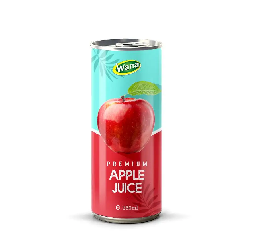PRIVATE LABEL/OEM/WANA BRAND-Fresh Pressed 100% Apple Juice Drink in 250mL Can IN VIETNAM