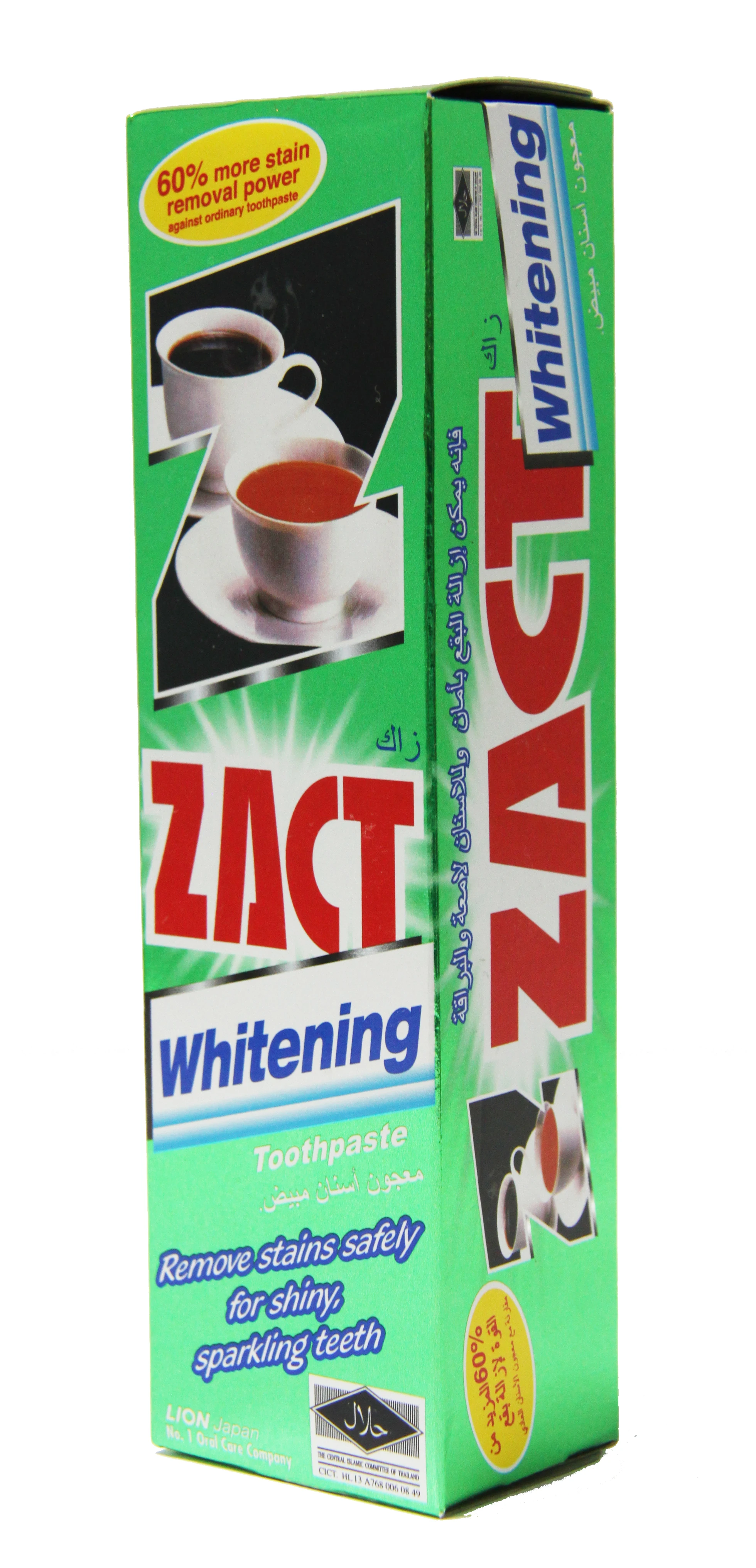 Zact Brand Natural Smell whitening Toothpaste For Adult With ISO Halal Certificate