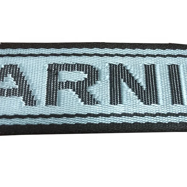 Customized fashionable hot sell flat nylon belt with woven logo on one side