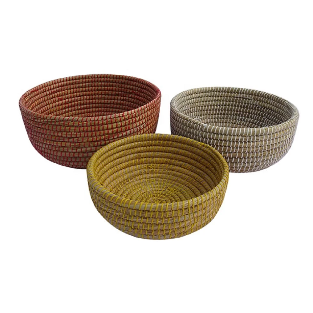 Stranded quality customized products of Kans Grass eco-friendly handmade Cheap Price Round Fruit basket.