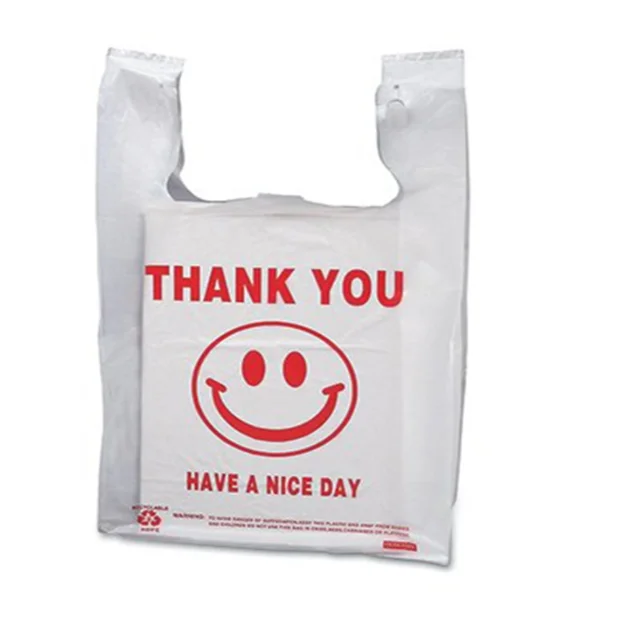 clear vest type shopping bag for vegetable and other food take away