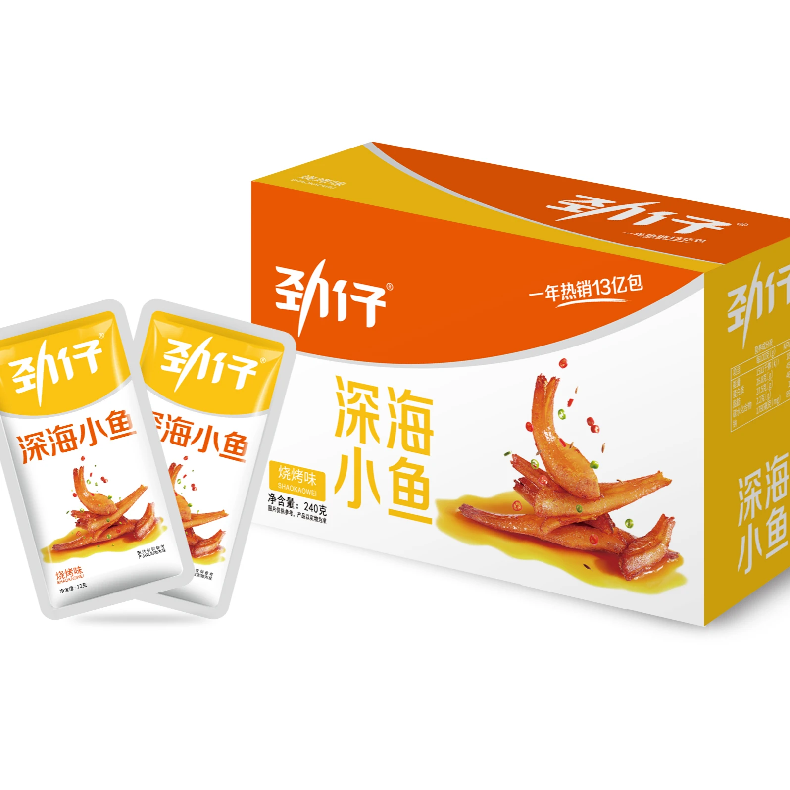 Китайские сушеные морепродукты, закуски JINZAI, острый жареный анчоус
