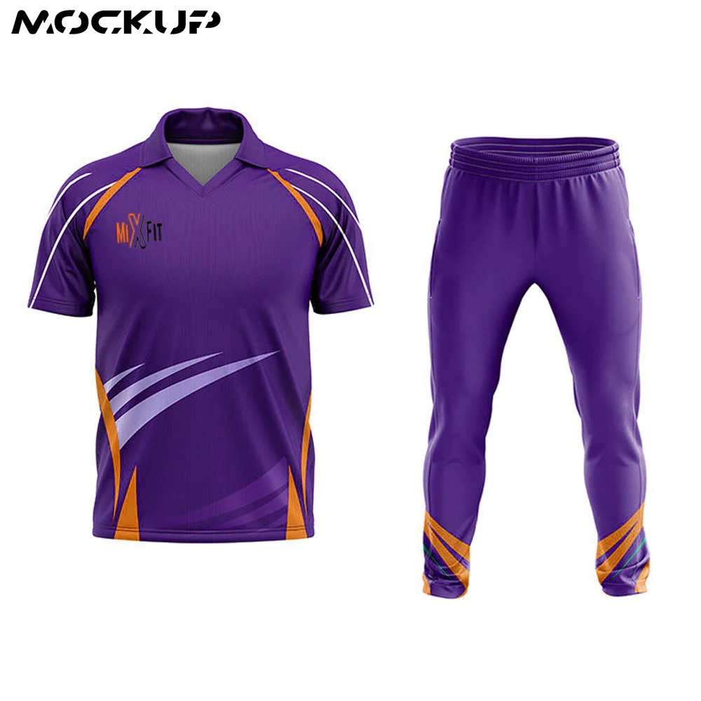 2021 Cricket Uniform Trouser and Jersey With light weight comfortable Print own Logo Design and Number Team Name