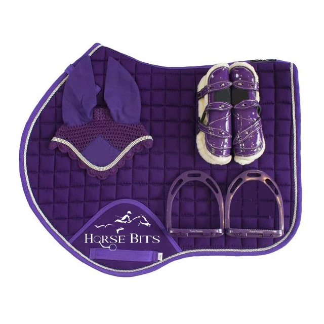 Perpule Color Saddle pad sets, Hologram saddle pad sets, different colors saddle pad sets/ Dressage/ Jumping saddle pad sets