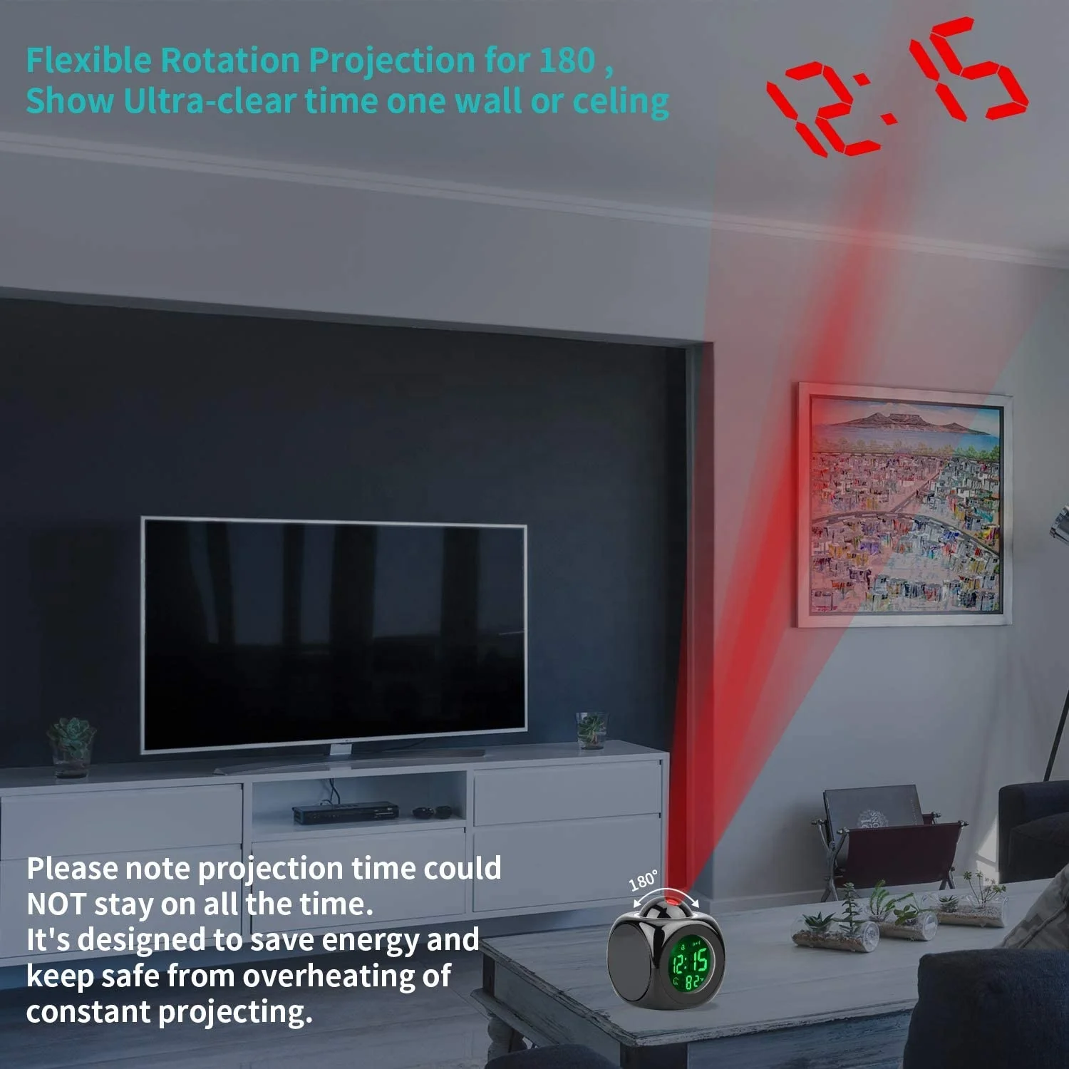 Amazon Smart Multifunctional LCD Display Talking Funny Digital Projection Alarm Clock for Kid Birthday Gift