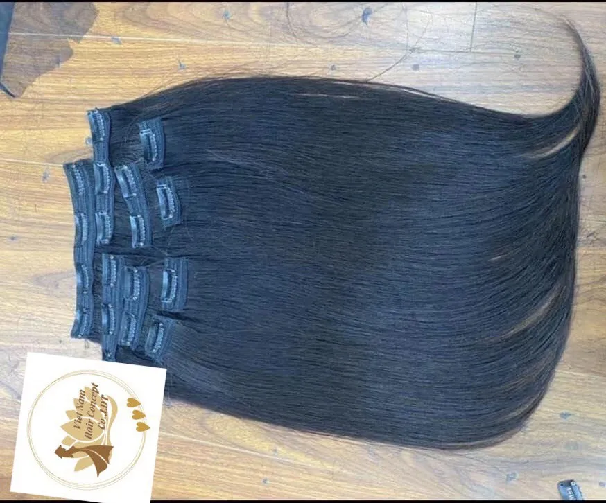 Лучшее качество! Красочные накладные человеческие волосы с зажимом от вьетнамской концепции волос