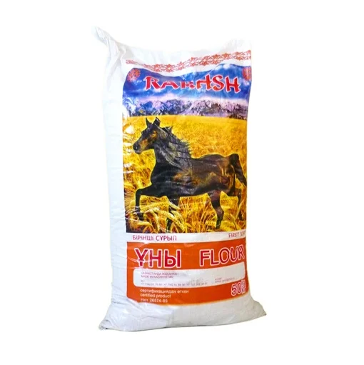 Rakhsh first grade new crop backing wheat flour from Kazakhstan manufacturer, 50 kilograms packaging