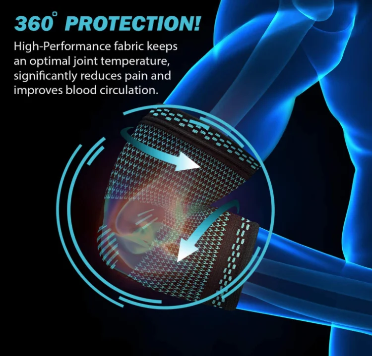 Elbow Brace Compression Sleeve for Men & Women (1 pair), Arm Support Sleeves Forearm Pain Relief Pads Braces for Tendonitis, Ten