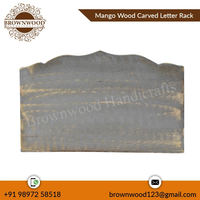 Wholesale Supplier of Best Quality Durable Handmade Mango Wood Carved Letter Rack For Home Office Desk Use Factory Price