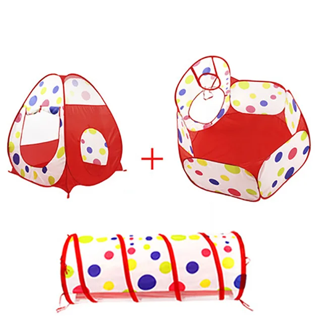 Castle Play Tent Crawl Tunnel Ball Pit with Basketball Hoop play tent for Kids Toddlers Indoor Outdoor