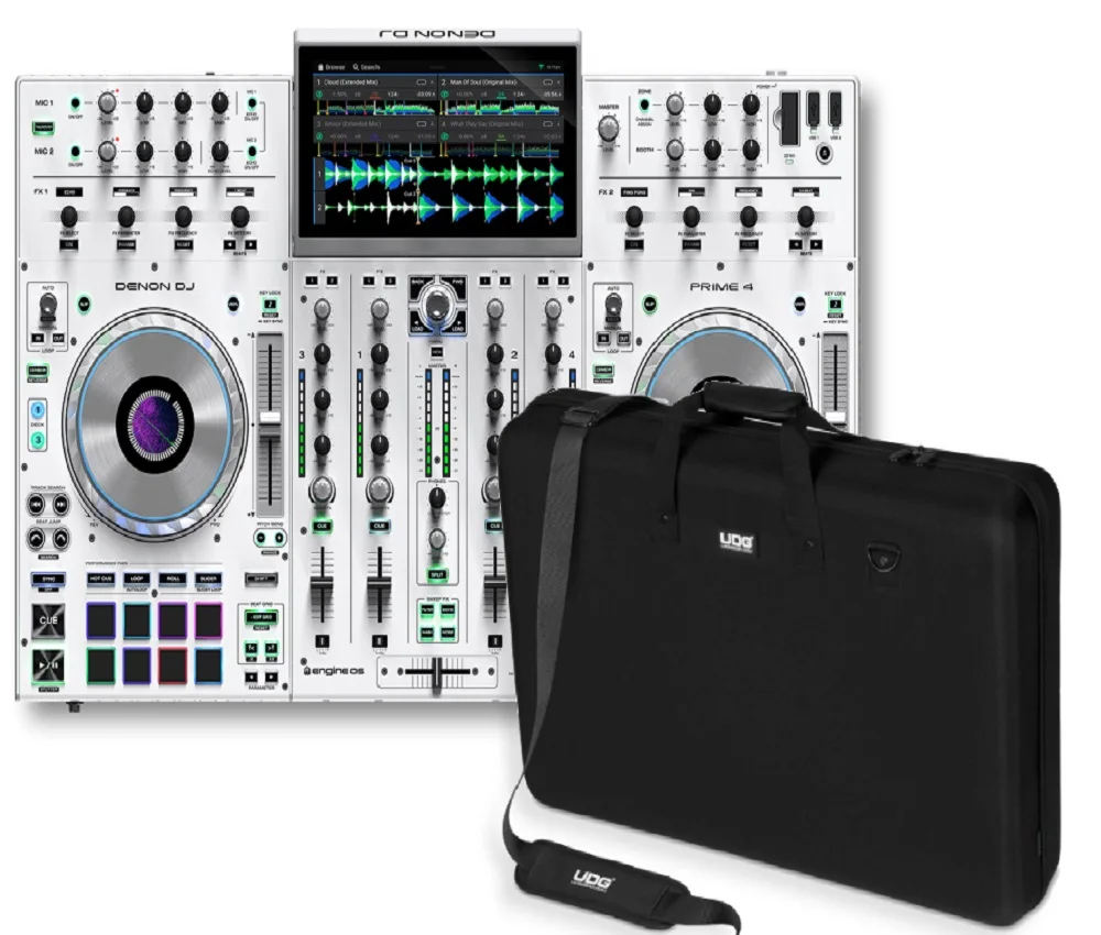 Лидер продаж Denon DJ Prime 4 белый специальный выпуск w/ UDG U 8310 BL