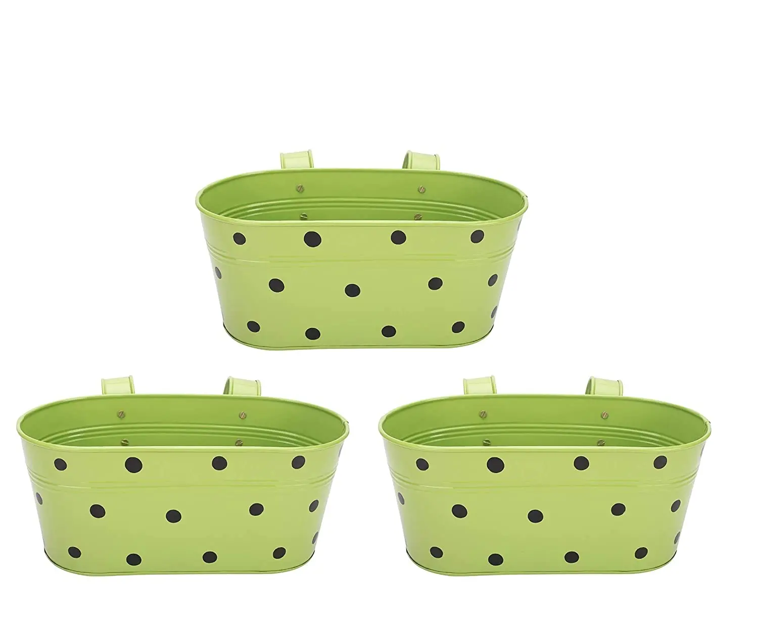 Unique Modern Wall Mounted Plant Pots in Black Metal and Silver Pot hanging  zinc iron Planters Bucket Plants