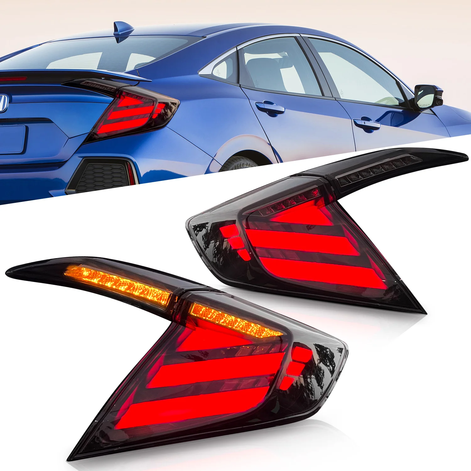 Archaic New Design Factory Tail Lamp For Honda 10th Civic 2016 2017 2018 2019 2020 Taillight with DRL Plug and Play