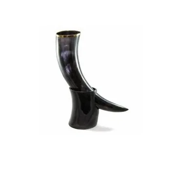 Top Selling Real OX Viking Drinking Horn with Horn Stand Exporter Polished Buffalo Drinking Horn Wholesale Supplier