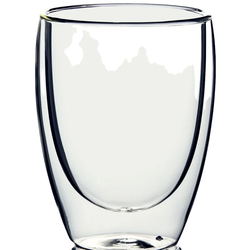 80/250/350 ML High Quality Classic Double Wall Glass Coffee Tea Cup, Glass Espresso Cup