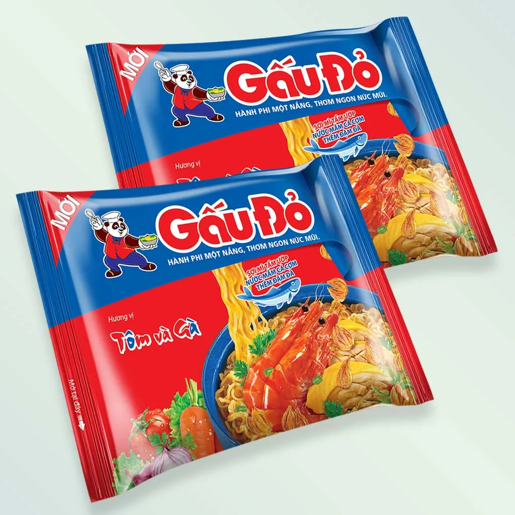 Новая растворимая лапша Redbear с креветками и курицей 65 грамм/упаковка