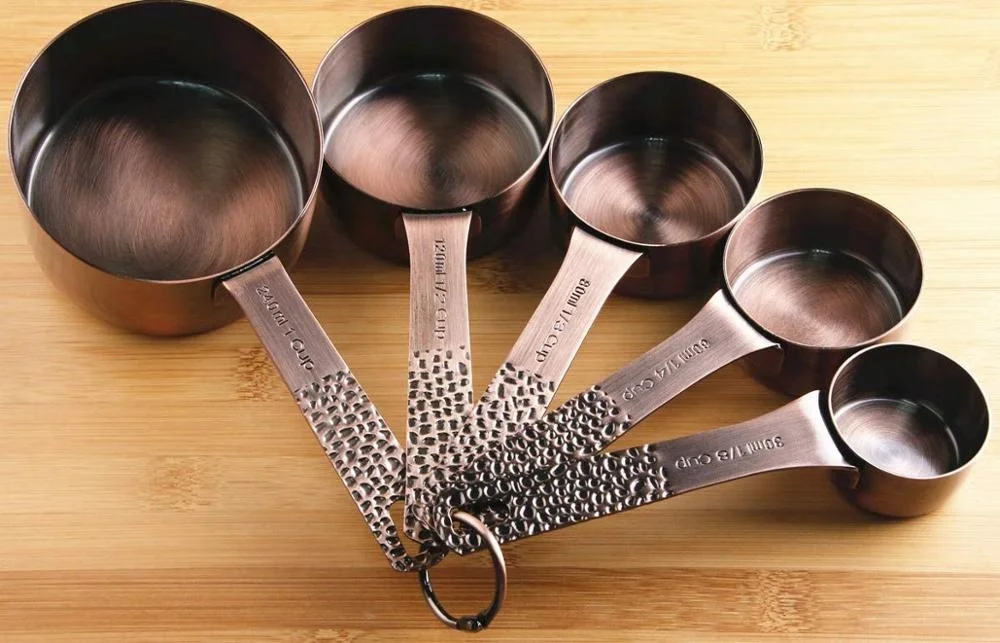 Мерный стакан с мерной ложкой из нержавеющей стали, 4 шт.