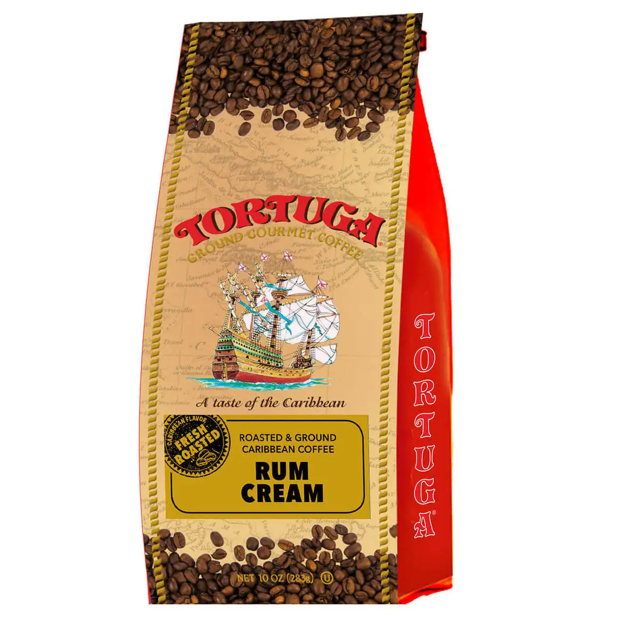 TORTUGA Caribbean Rum Cream Flavored Coffee - Roasted & Ground Coffee 10 oz - Wholesale Highest Quality Gourmet Gifts