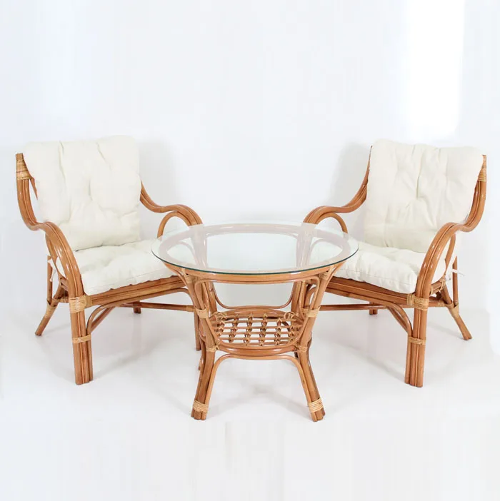 Makita Natural Rattan Terrace Set Stackable Chair for Indoor