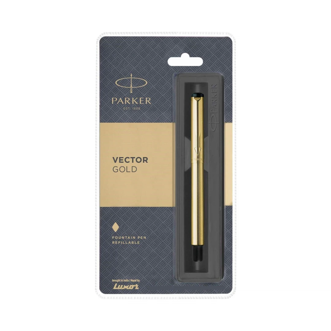 Перьевые ручки Parker Vector, перьевая ручка из нержавеющей стали с тонким наконечником премиум класса, перьевая ручка Parker с золотой отделкой, рекламные ручки
