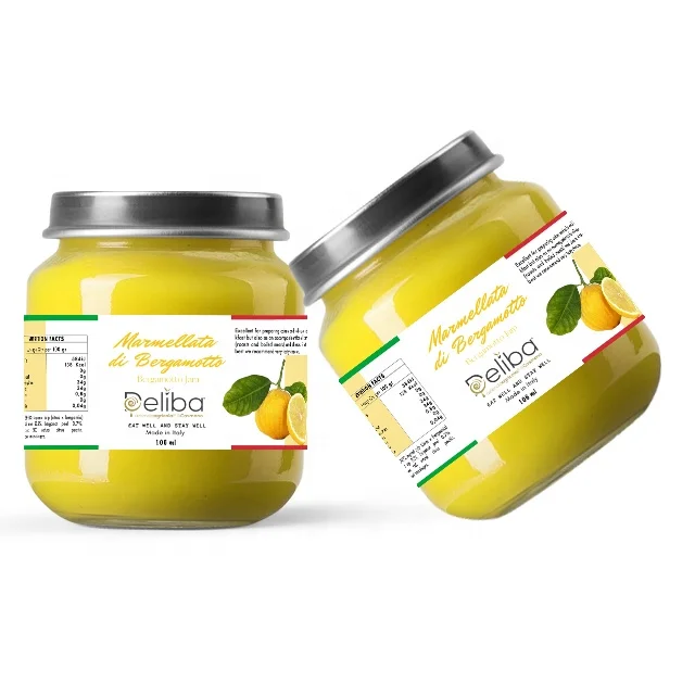  Authentic Italian Bergamotto di Reggio Calabria PDO Jam Glass Jar 106 ml for