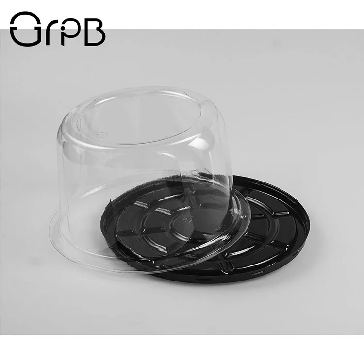 6 inch transparent round PET plastic cake box