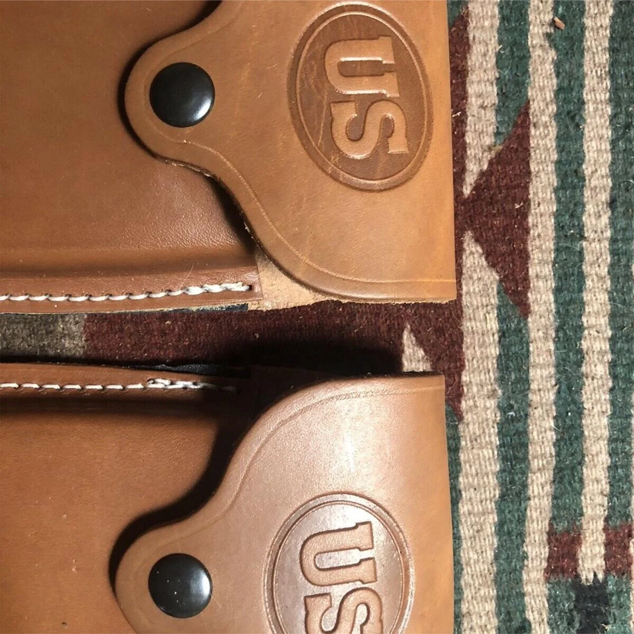 Lot of 2 Leather Colt Kimber RIA Ruger ATI Model 1911 Dual Flap Mag Pouch Flawed