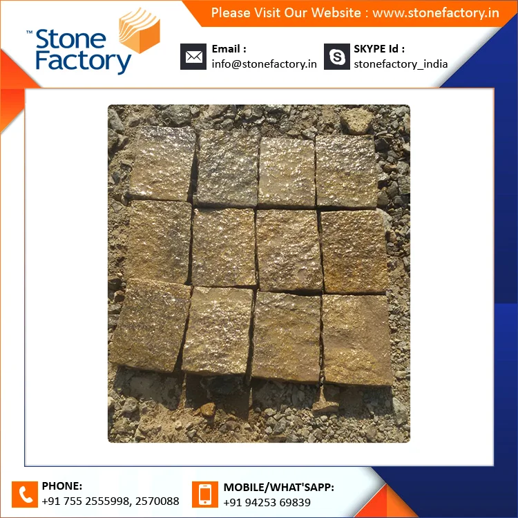 100% натуральный камень для парковки и подъездной дорожки высококачественный желто-коричневого цвета разные камни с индивидуальным размером