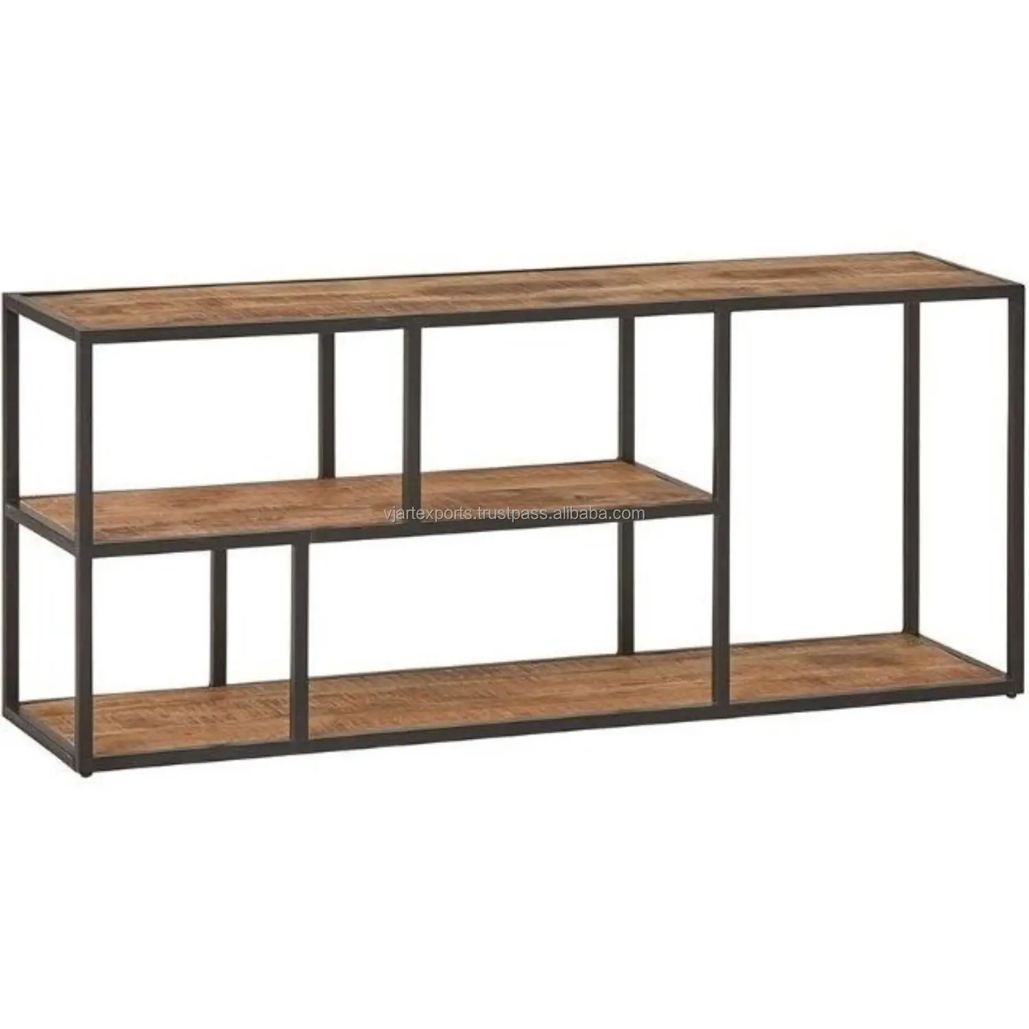 Latest 2021 Hot selling Industrial Vintage Wooden Metal Showcase Cabinet Wall Mounted Bookshelf Display Racks