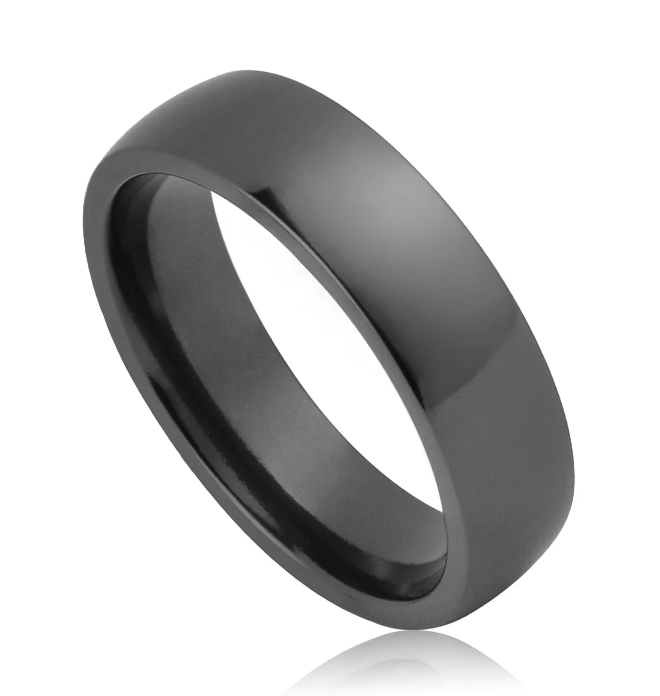 Simple Black Zirconium Rings Blank for Inlay