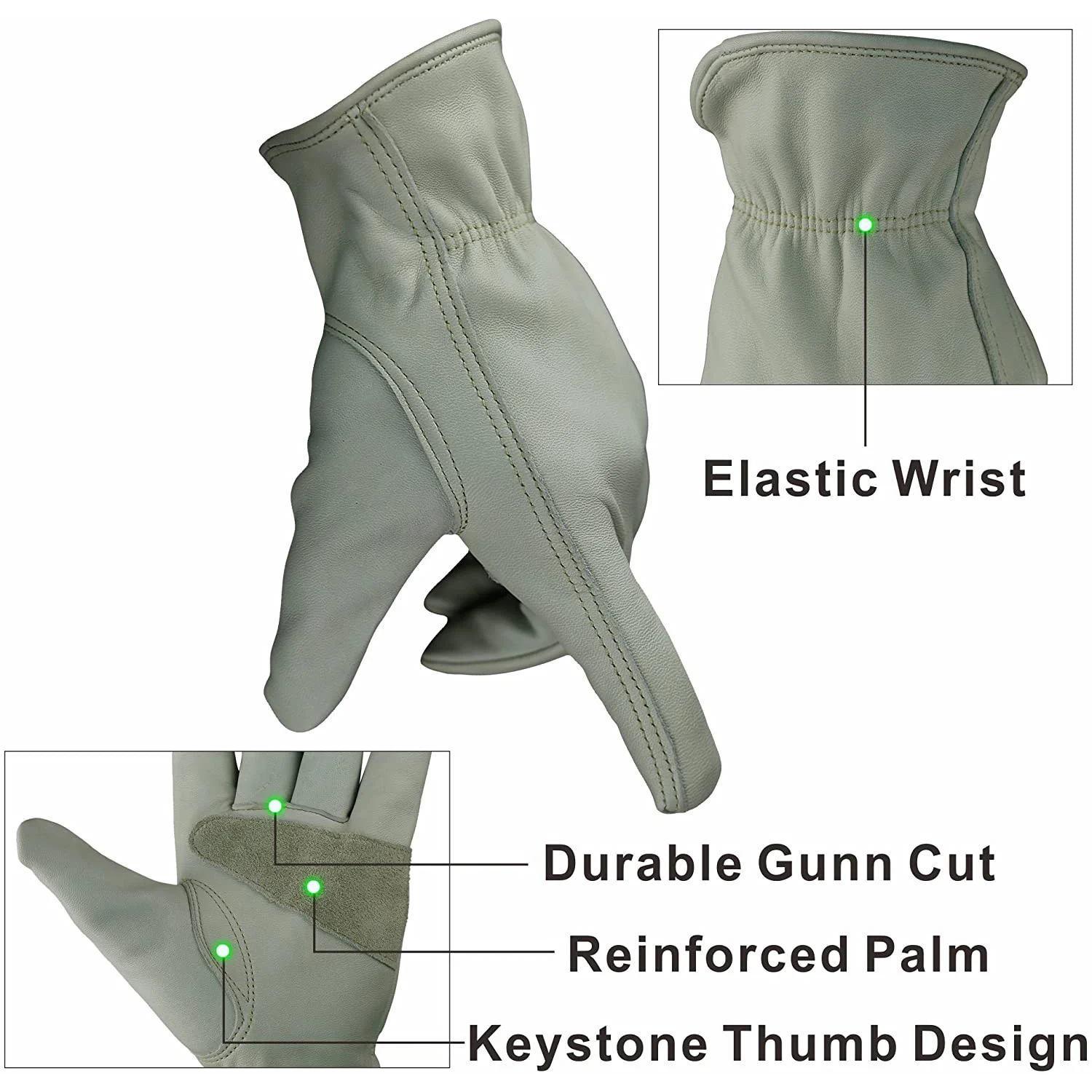 Cow Split Leather Work Gloves Driver Gloves  Truck Warehouse Garden Farm Men Women Outdoor Work Gloves