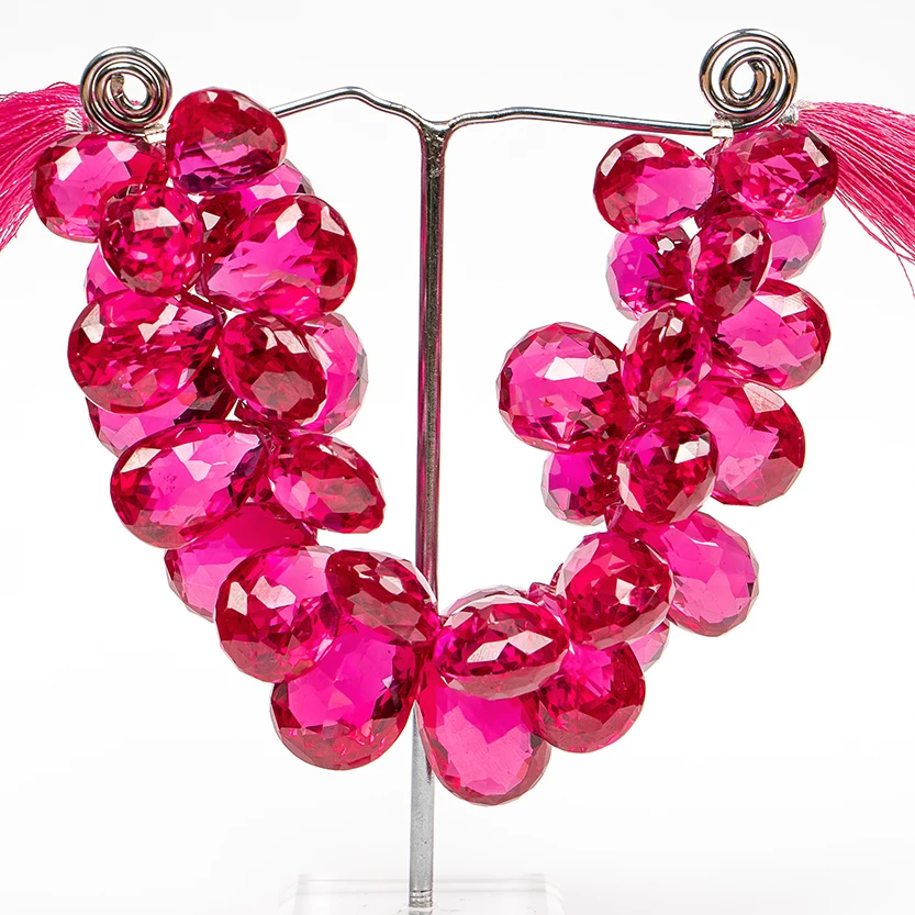 Высокое качество кубический цирконий рубин граненые бусины в форме груши CZ рубины драгоценные камни оптом