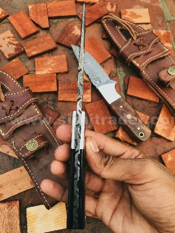 Рукоятка ножа из дамасской стали ручной работы деревянный буферный гудок набор
