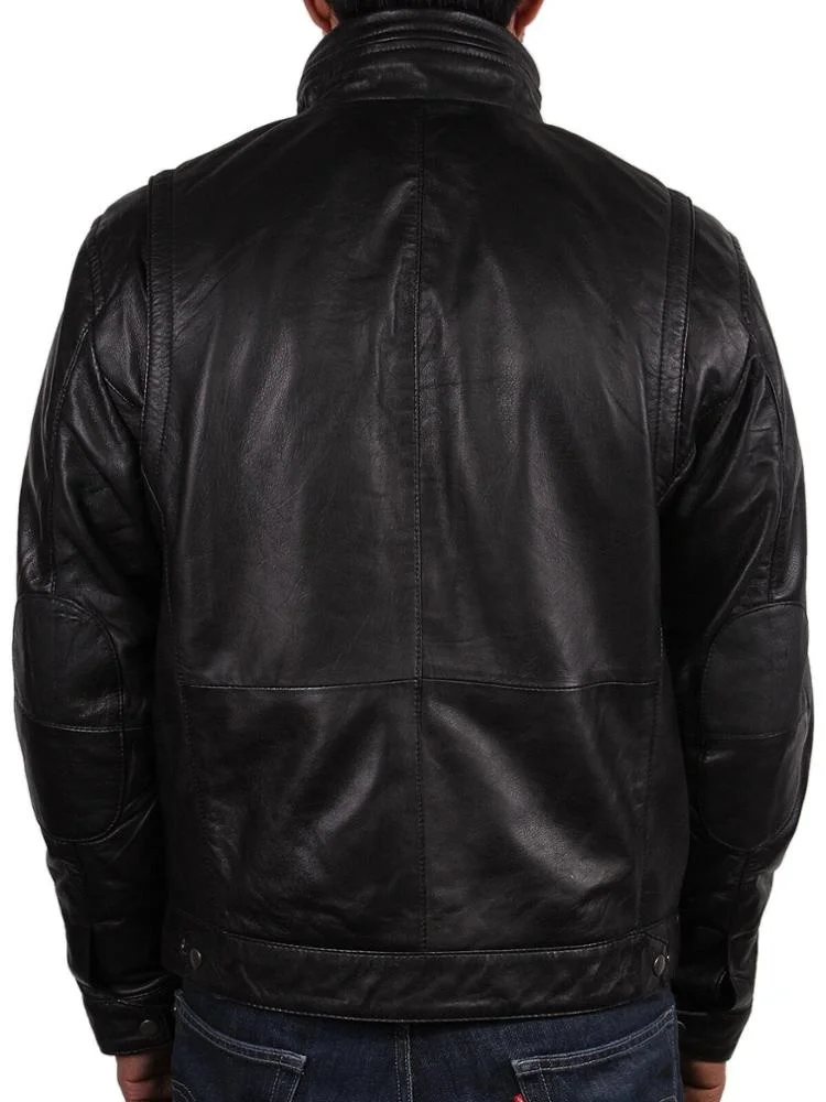 Мужская байкерская куртка из натуральной кожи, повседневная куртка-бомбер из натуральной кожи в стиле ретро, облегающая модная повседневная одежда, куртка