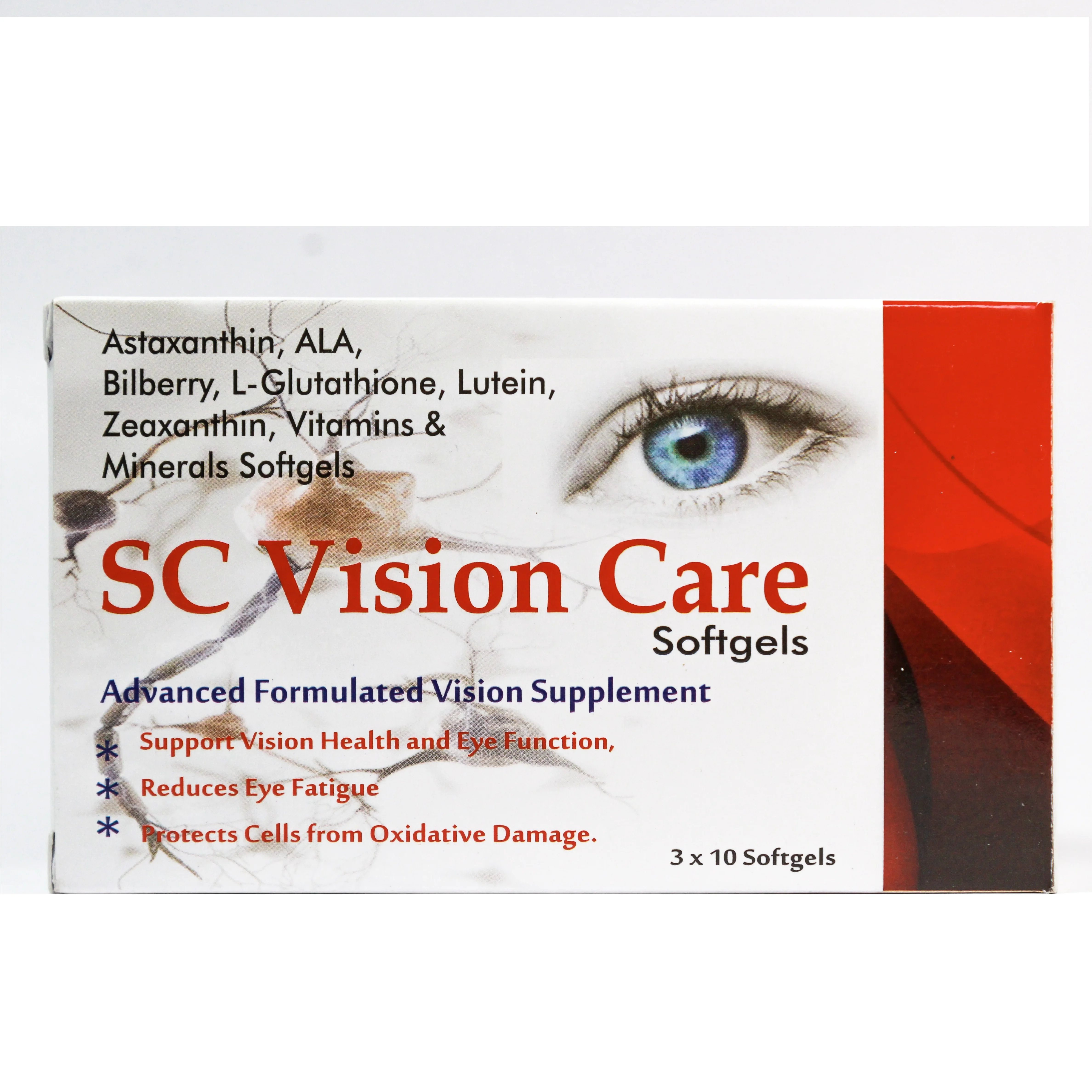 Premium Quality and Private Labeling Astaxanthin ALA Bilberry L Glutathione Lutein Vitamins and Minerals Softgel Capsule