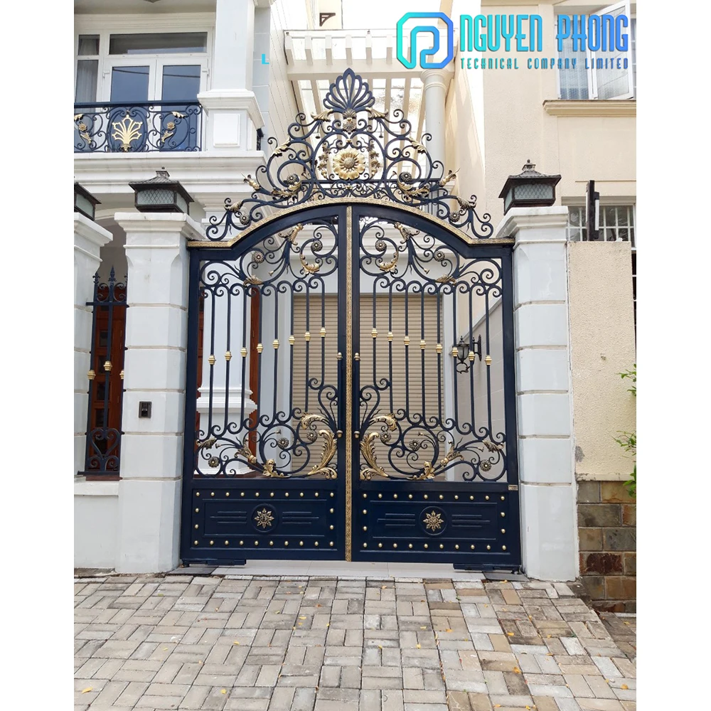 Фабрика-производитель OEM заказной простой дизайн новые модели необычных границ кованые железные основные ворота