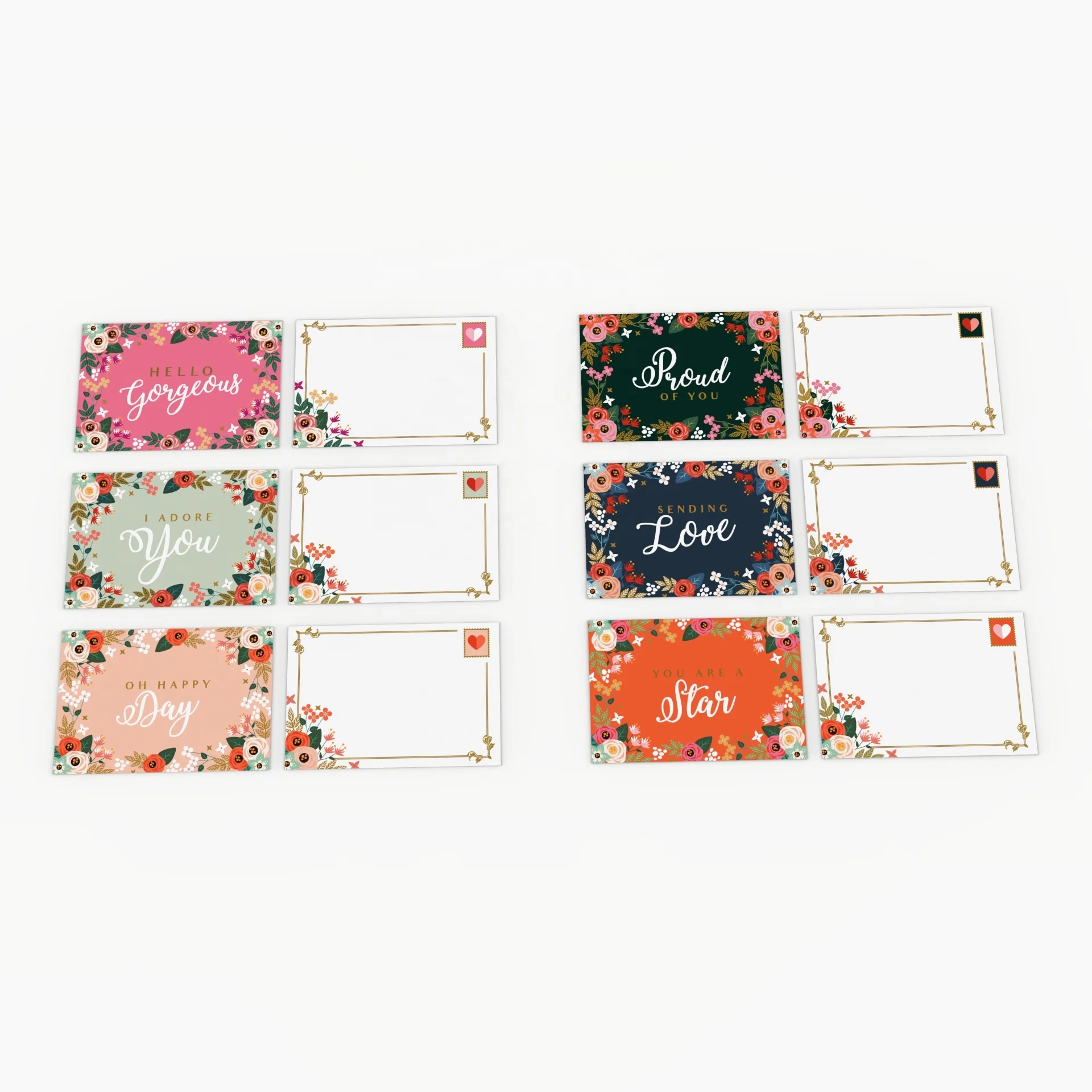 Цветные элегантные поздравительные открытки с индивидуальным дизайном