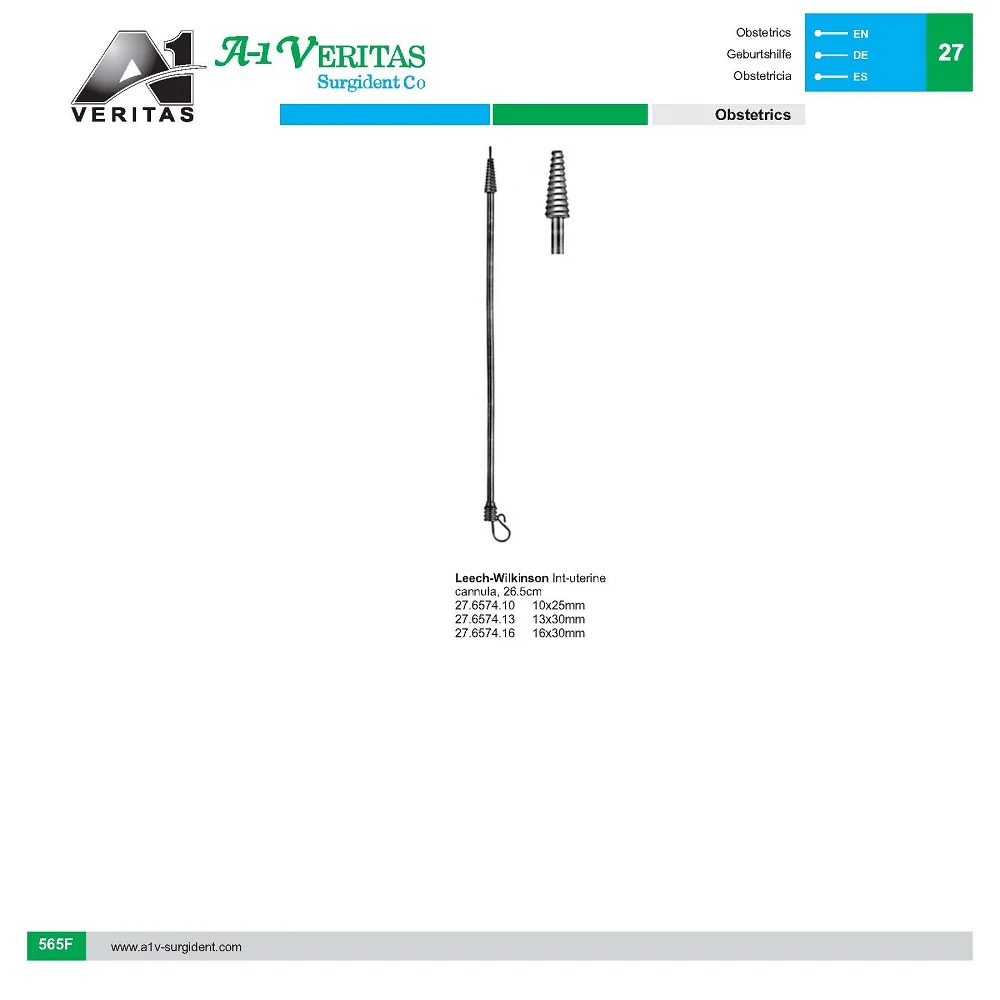 Best Quality Leech-Wilkinsone Int-uterine Cannula, Obstetrics & Gynecology Equipments / Instruments Reusable, Stainless steel