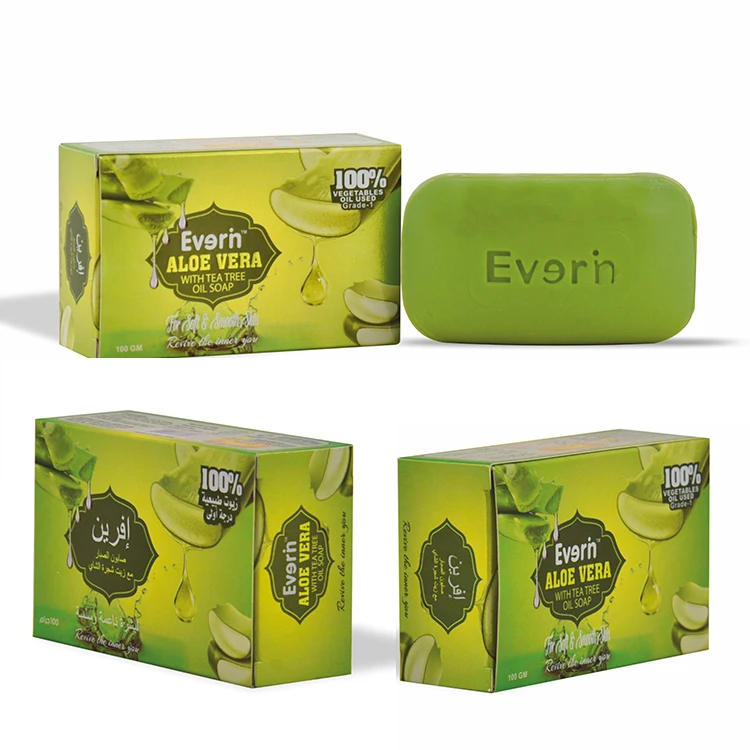 
OEM natural Soap Tea Tree 100g Essential Aloe Vera Oil Soap Moisturizing and Nourishing soap 