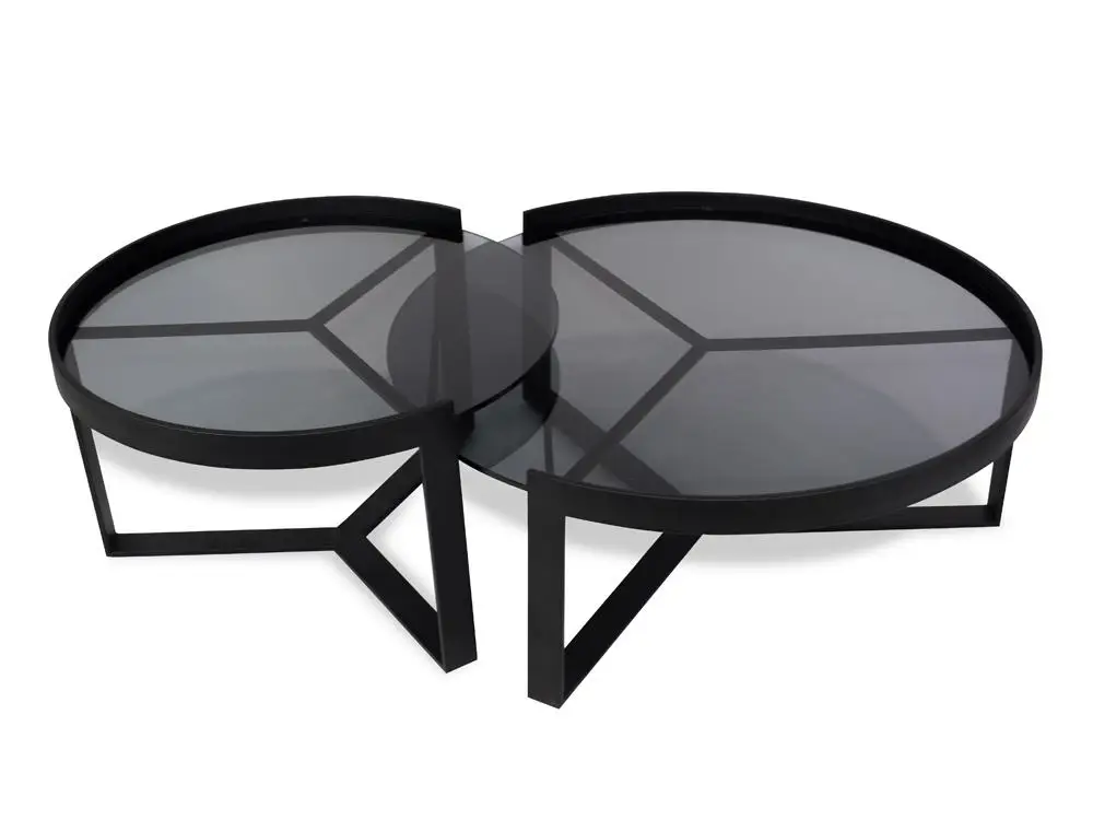 High Quality Classy Black Coffee Table With Mirror Top Small Fully Metallic Table Set Coffee Table Luxury Interior Decoration