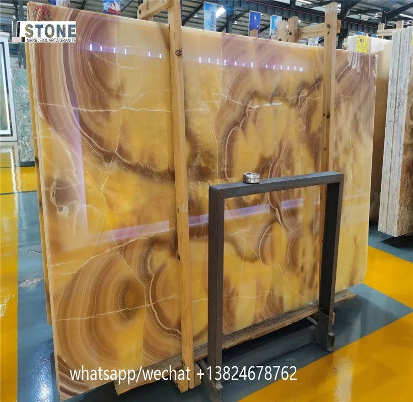 
yellow onyx marble open book match transperent honey onyx slabs light out 