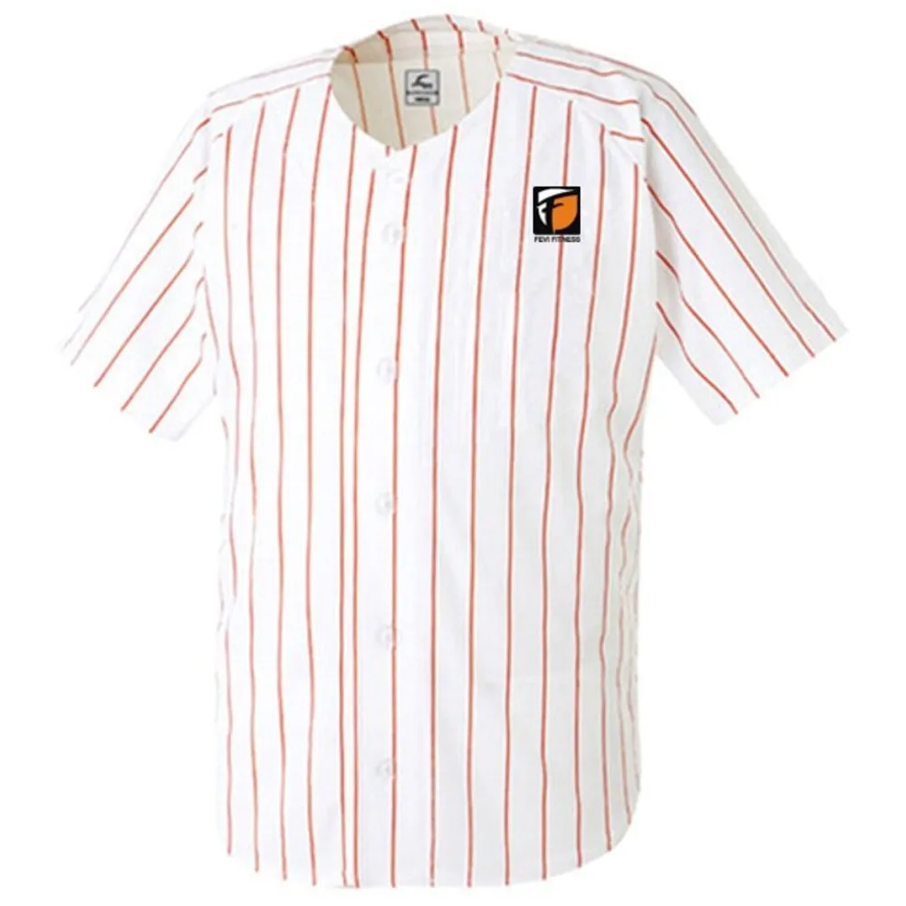 Custom Baseball button down Baseball Jersey / Baseball Pinstripe Open T Shirt Casual Wears Styles with Black Stripes