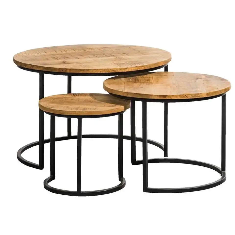 Trending Interior Decoration Table Wooden Top With Metal Legs Sobro Smart Coffee Table Side Flower Vase Table Custom Size Bulk