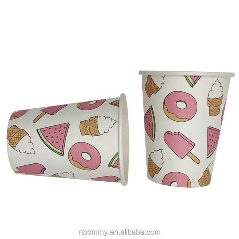 Hot sale oem odm designer sweet milk tea paper coffee cups for Birthday Party Decoration