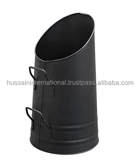 Metal fireplace accessories coal scuttle bucket with two handles