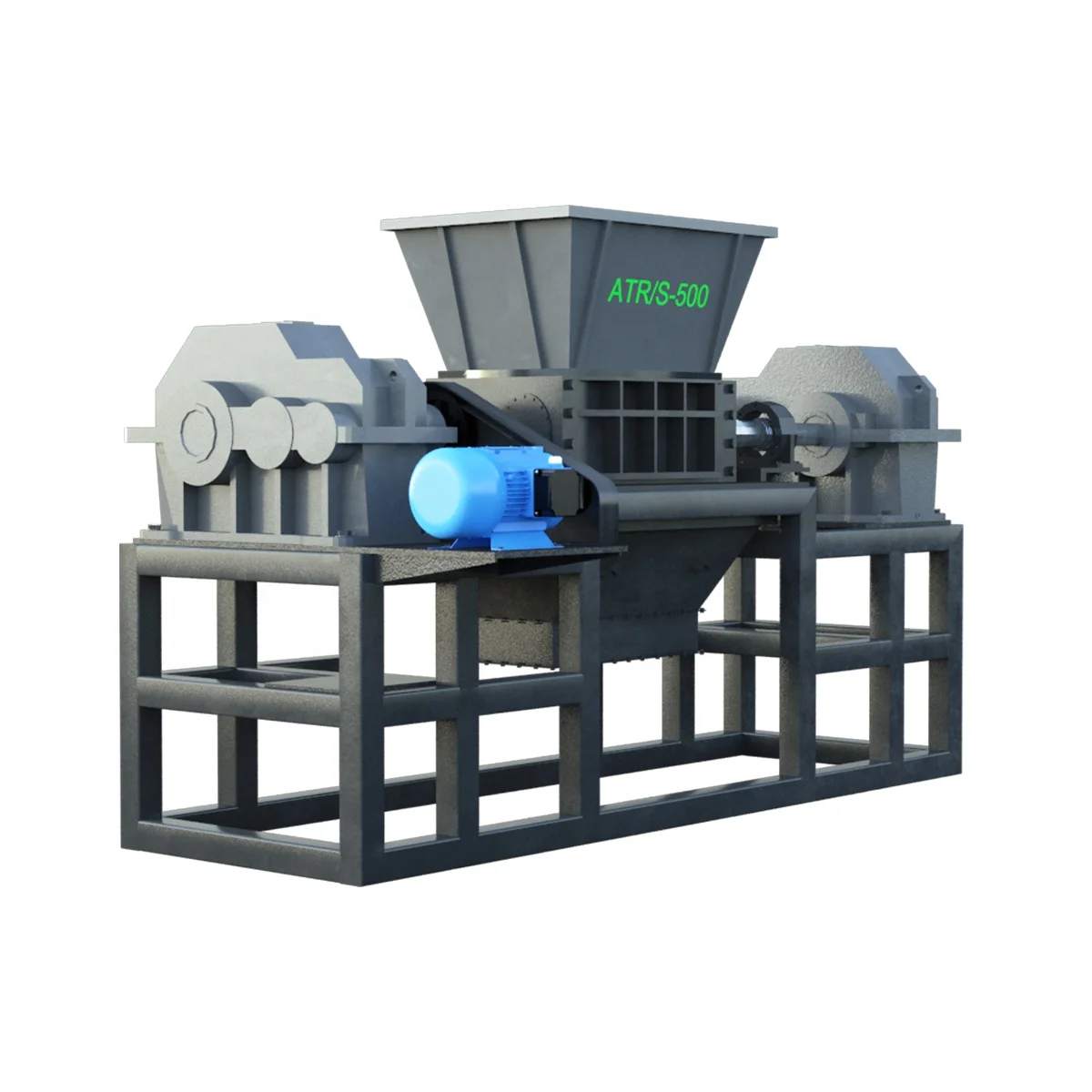 Two-shaft industrial Shredder ATR/S 500 recycling for plastic rubber wood light scrap and other solid waste processing