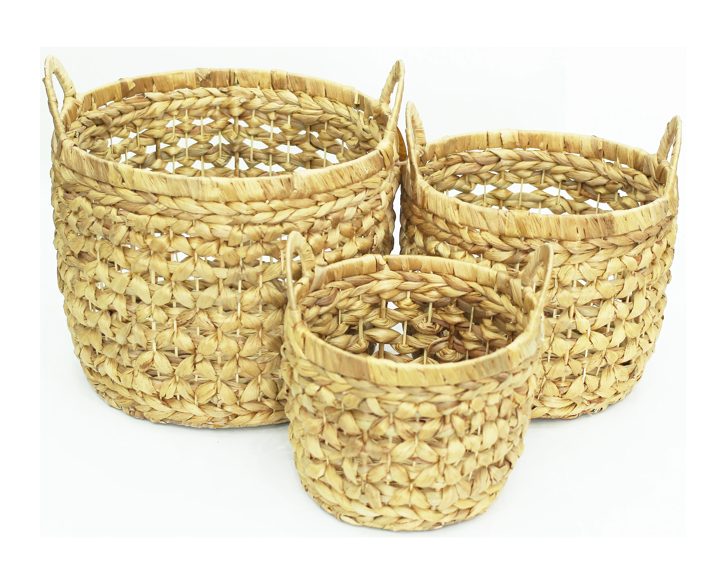 Корзина для белья с водяным Гиацинтом, круглая стандартная картонная коробка ручной работы из Вьетнама, каждая корзина в полиэтиленовом пакете с мешками против плесени 3 - 5