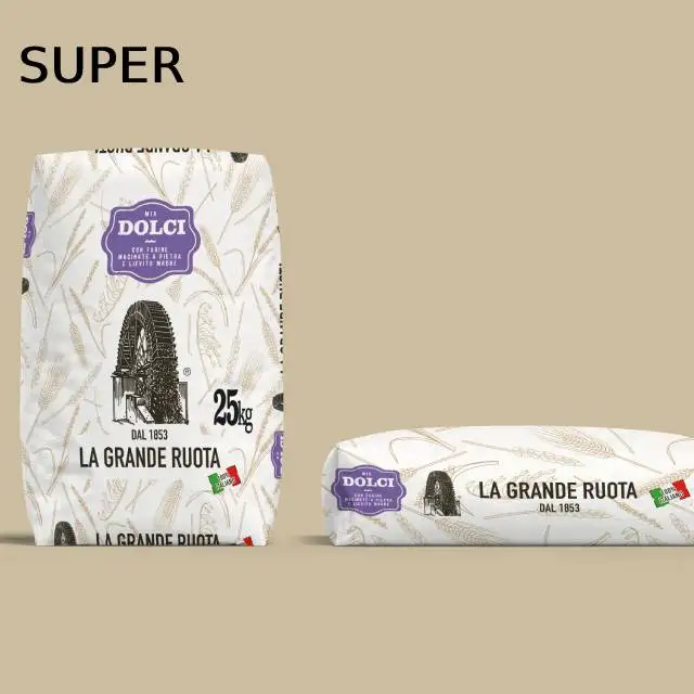 100% made in Italy soft wheat flour mixed with common wheat starch and roasted soy flour 25KG mix for pastry organic
